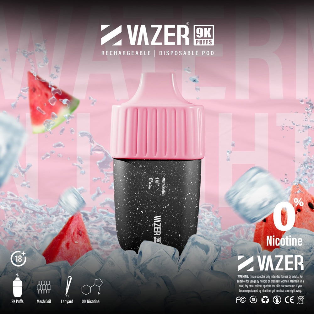 พอตใช้แล้วทิ้ง VAZER ราคาส่ง - 9000 คำ-พอตใช้แล้วทิ้ง-VAZER-Watermelon Light 0%-Vape Haus