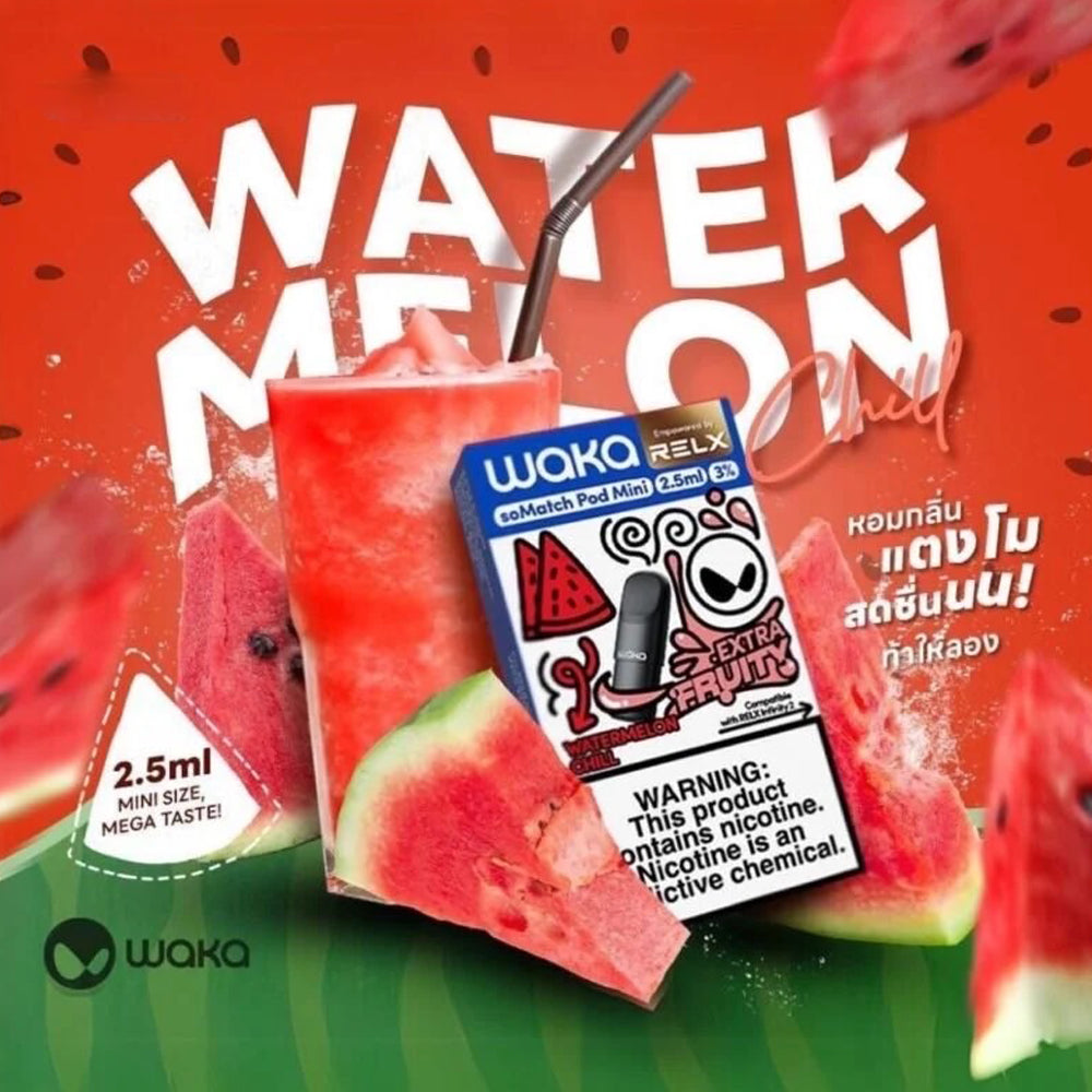 หัวพอต Relx - WAKA soMatch mini ราคาส่ง-หัวพอต-Relx-Watermelon Chill-Vape Haus